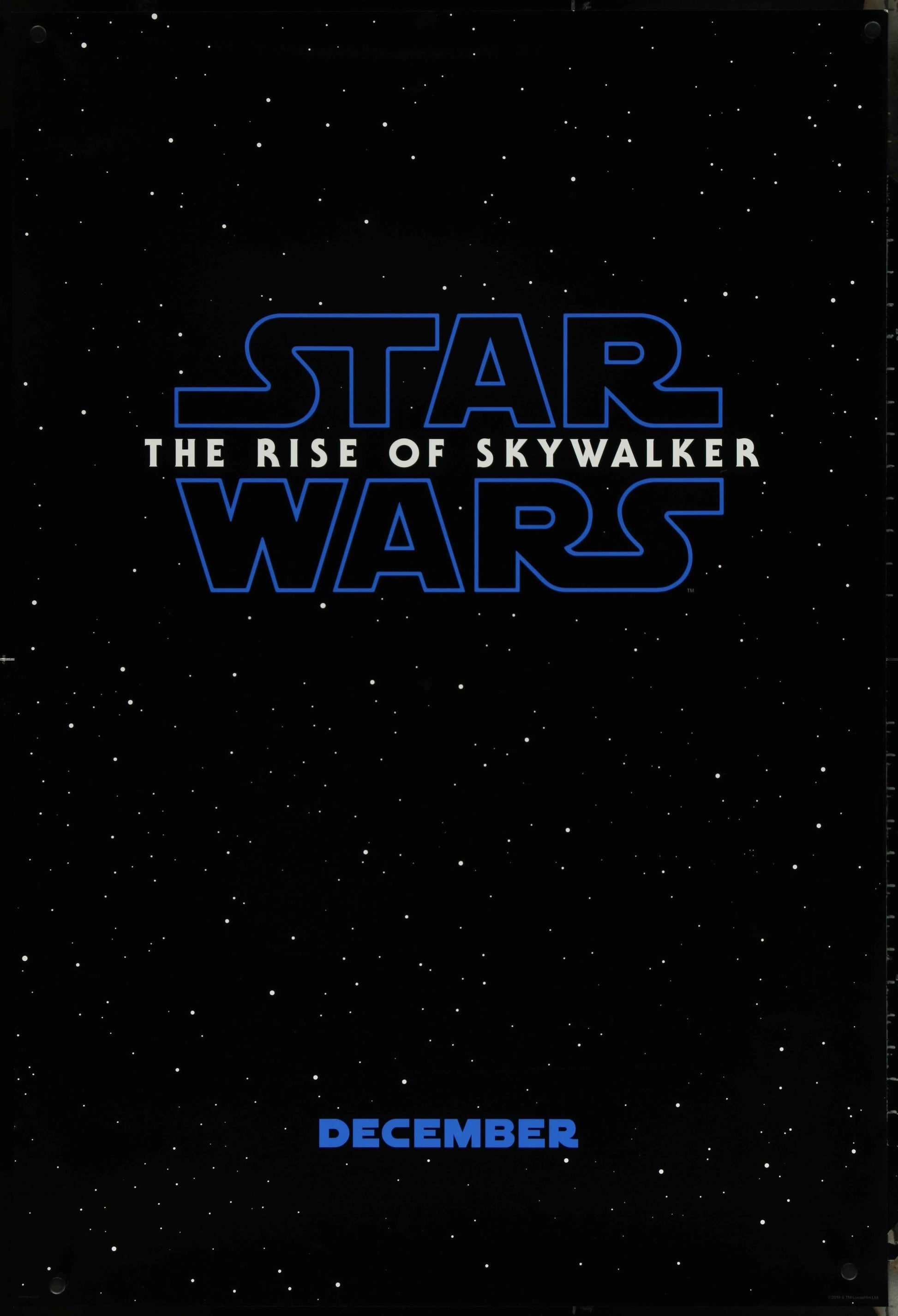 Star Wars: Rise Of Skywalker (2019) Original US One Sheet Movie Poster