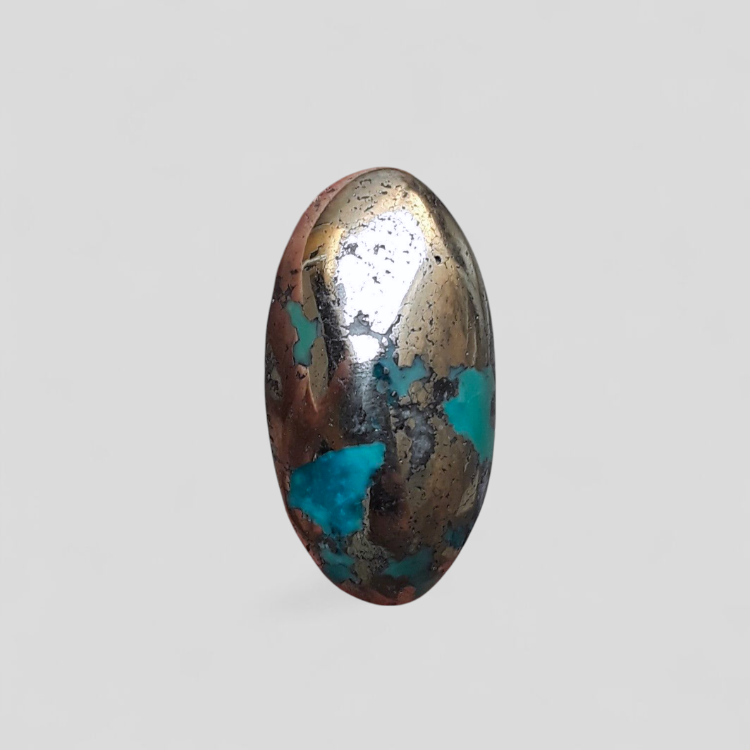 Natural Turquoise with Pyrite - Blue Matrix Turquoise - Shajri Feroza-33.4Ct