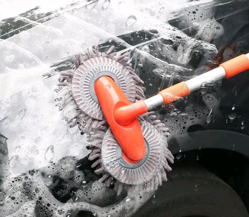 Long Handle Car Cleaning Brush – Extendable Dual-Brush Design t