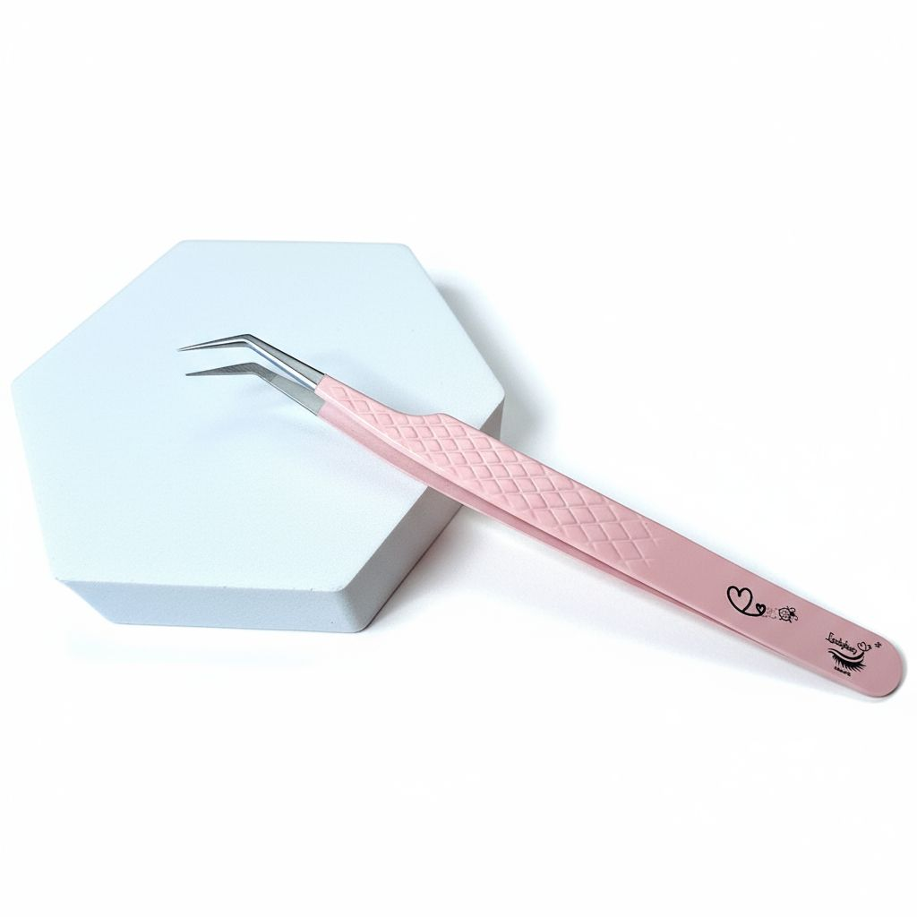 Angled Fibre Grip Volume Tweezers