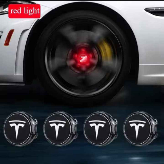 4pcs 56mm Hub Light For Tesla model Y X 3 S Car Wheel Caps Light Center Cover Lighting Cap Floating Illumination LED decorate