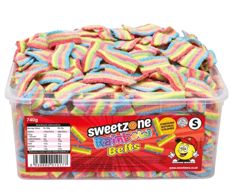Sweetzone Rainbow Belts – 740g Tub