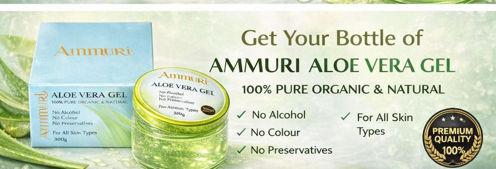 Ammuri Organic Aloe Vera Gel 300g – Pure Hydration for Face, Body & Hair
