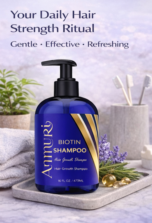 Ammuri Biotin Shampoo – DHT Blocker for Thicker, Fuller-Looking Hair | 473ml
