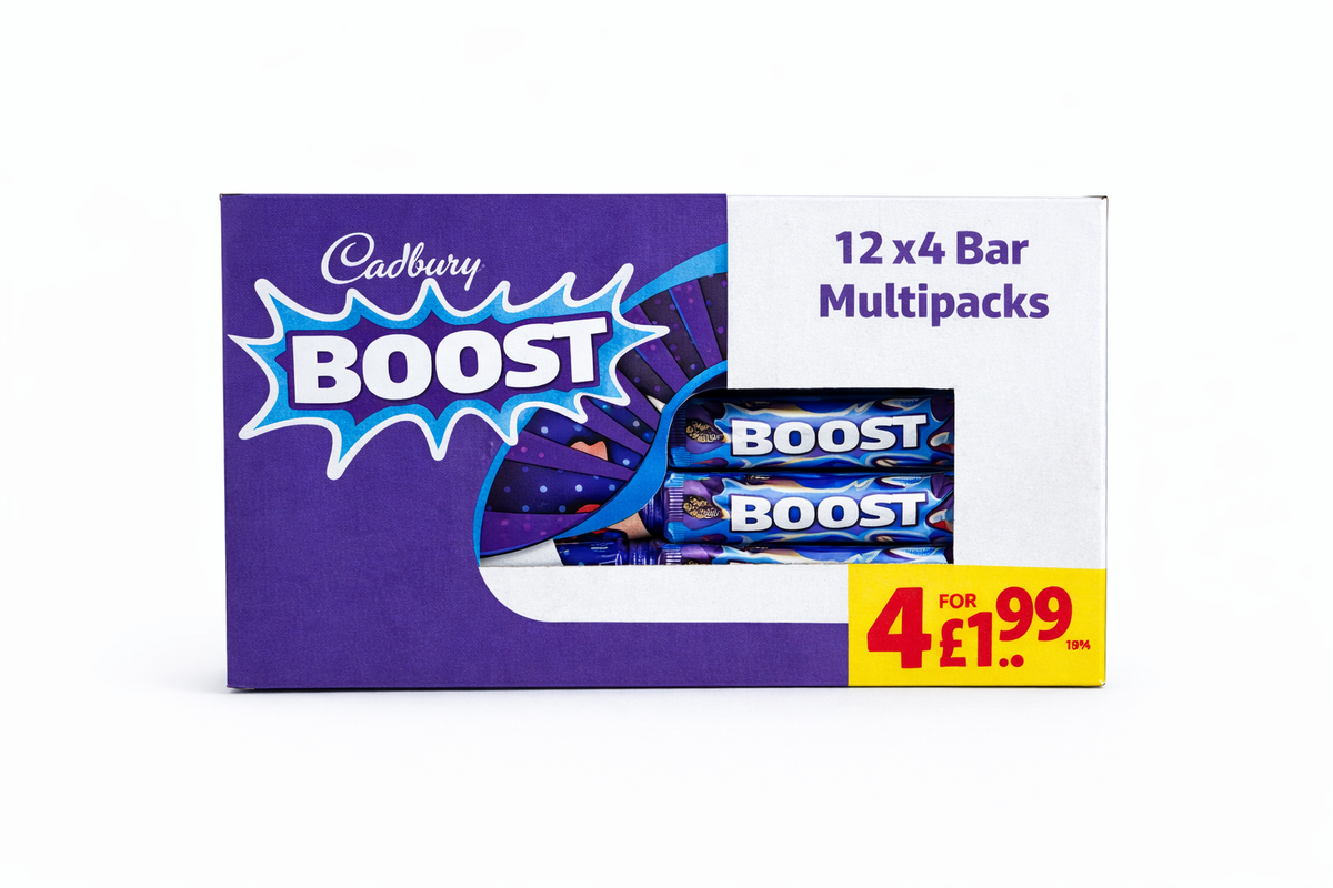 Cadbury Boost Chocolate Bars Multipack – 12 x 4 Bar Packs (48 Bars Total) x
