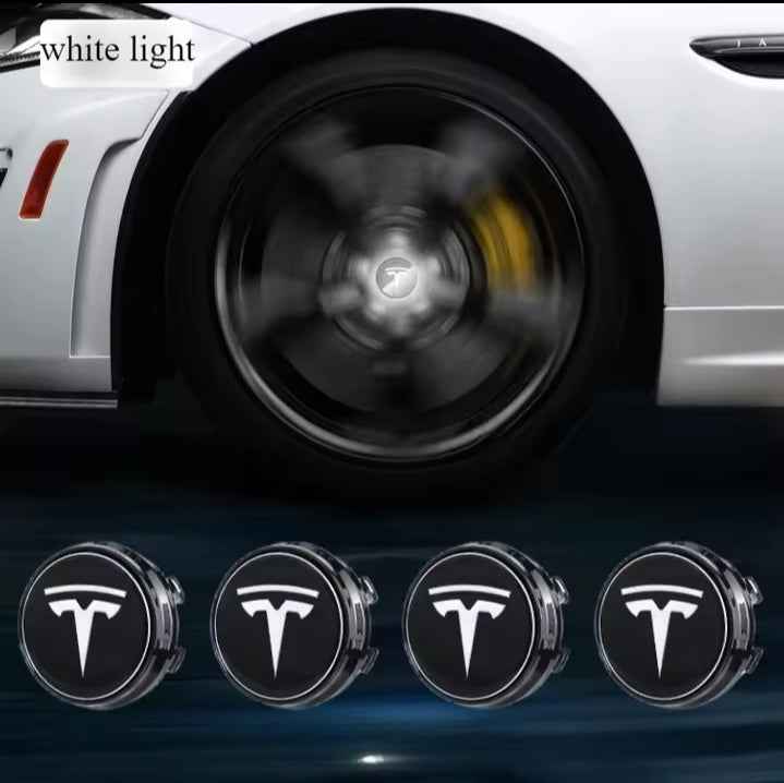 4pcs 56mm Hub Light For Tesla model Y X 3 S Car Wheel Caps Light Center Cover Lighting Cap Floating Illumination LED decorate