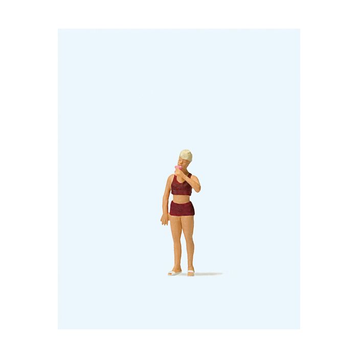 Woman Eating Ice Cream Terrarium Figure 28163