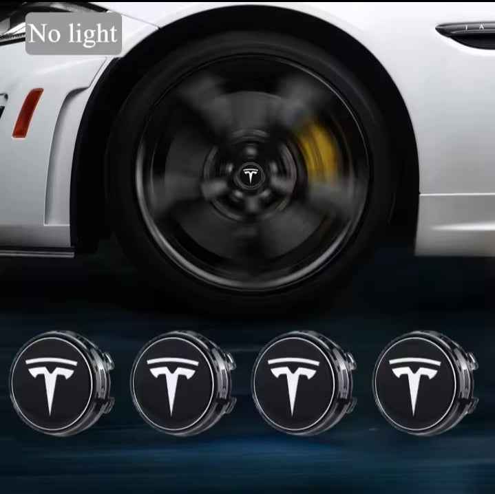 4pcs 56mm Hub Light For Tesla model Y X 3 S Car Wheel Caps Light Center Cover Lighting Cap Floating Illumination LED decorate