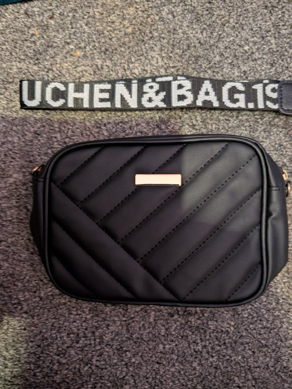 Black Quilted Crossbody Bag