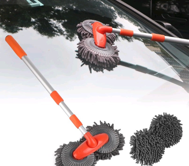 Long Handle Car Cleaning Brush – Extendable Dual-Brush Design t
