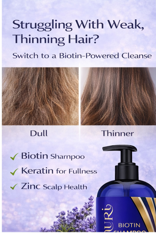 Ammuri Biotin Shampoo – DHT Blocker for Thicker, Fuller-Looking Hair | 473ml