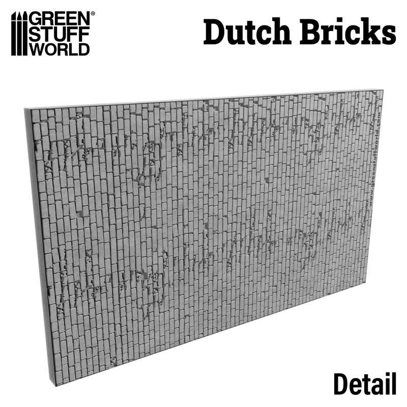 15mm Textured Rolling Pin - Dutch Bricks | Green Stuff World