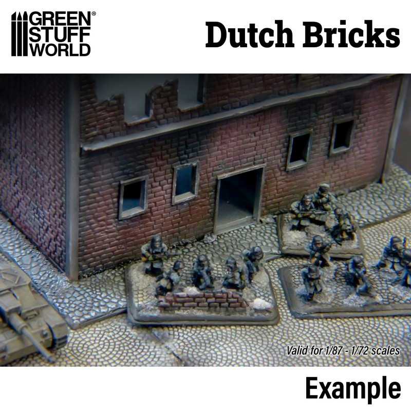 15mm Textured Rolling Pin - Dutch Bricks | Green Stuff World