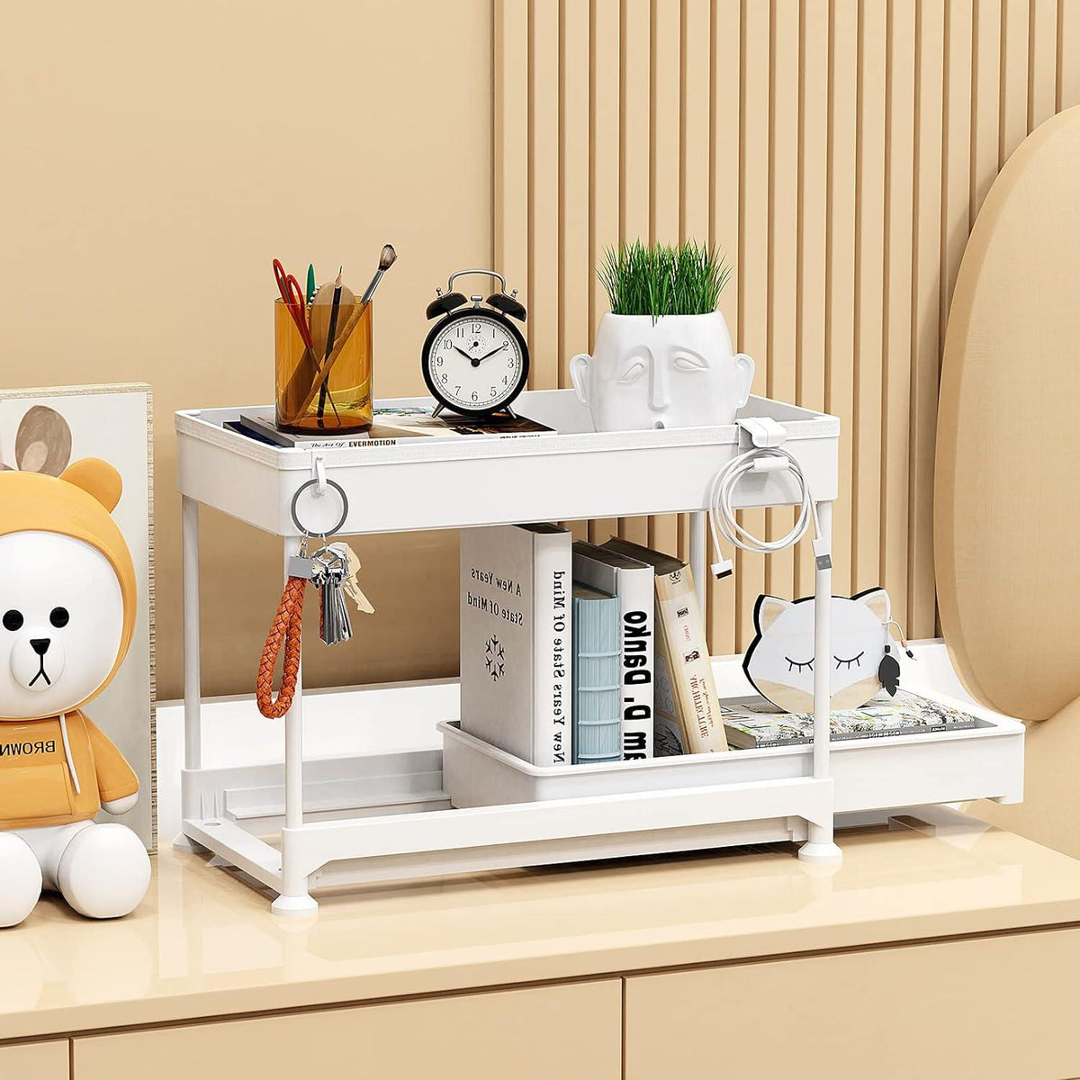 Under Cabinet Slide Out Storage Drawer 2 Tier Under Sink Organizer Kitchen Ronlap