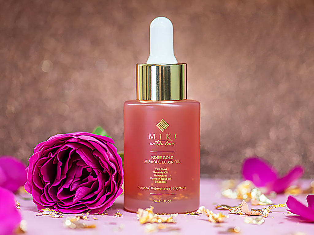 24K Rose Gold Miracle Elixir Oil - Retinol Alternative, Regenerating & Firming Concentrate, 30ml