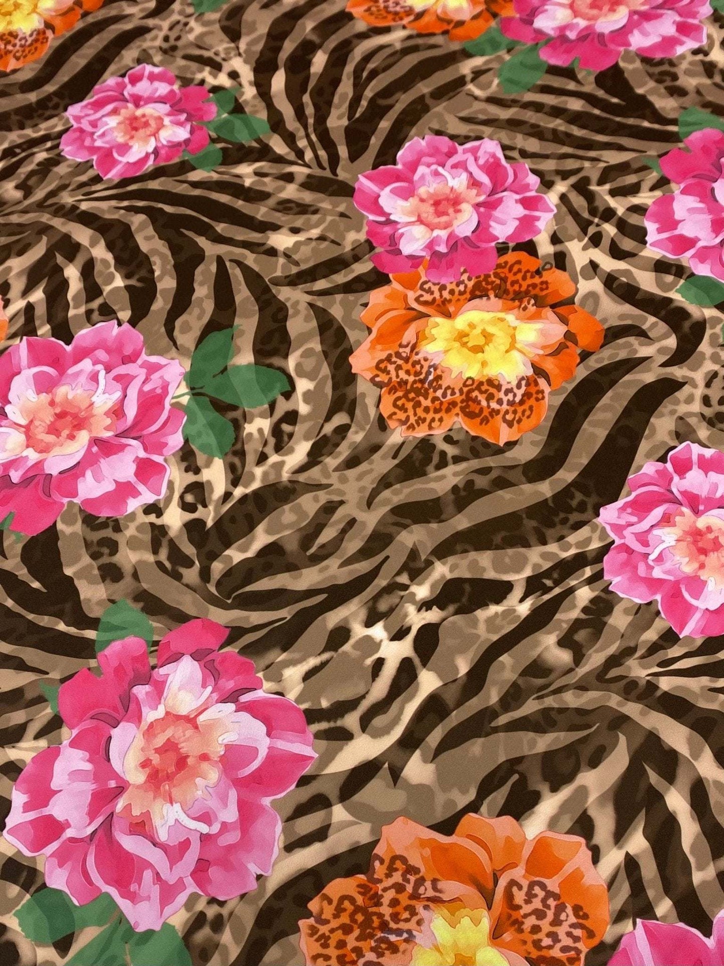 Rose Leopard Baroque Fabric by Metre