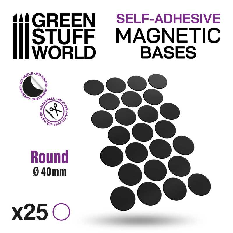 Self Adhesive Round Magnetic Bases Sheet | Green Stuff World