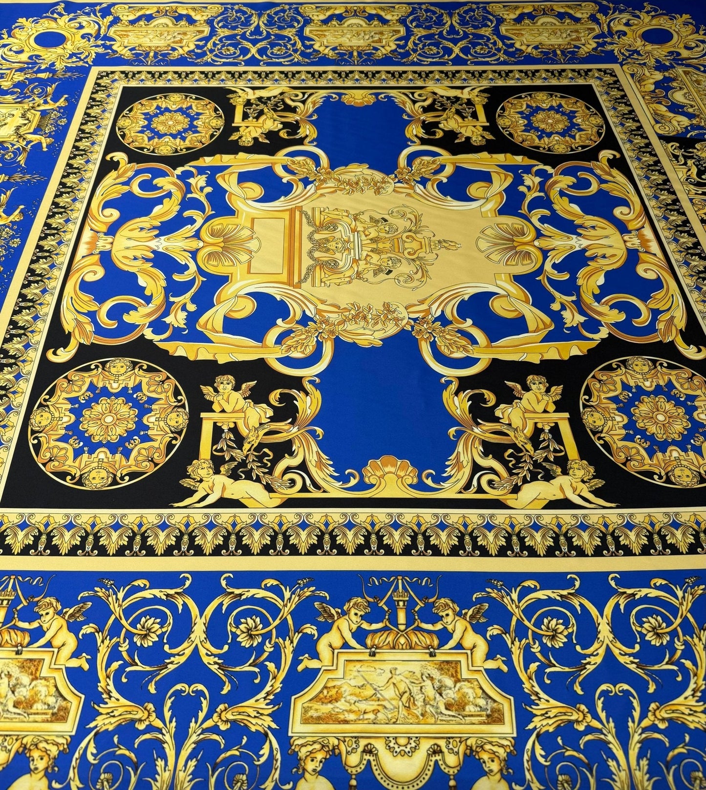 Royal Blue Baroque Fabric by Metre