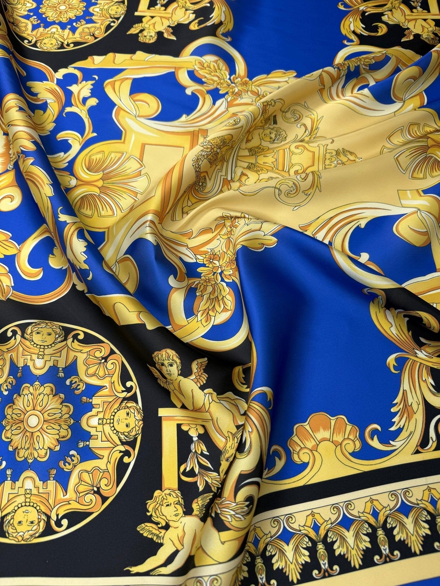 Royal Blue Baroque Fabric by Metre