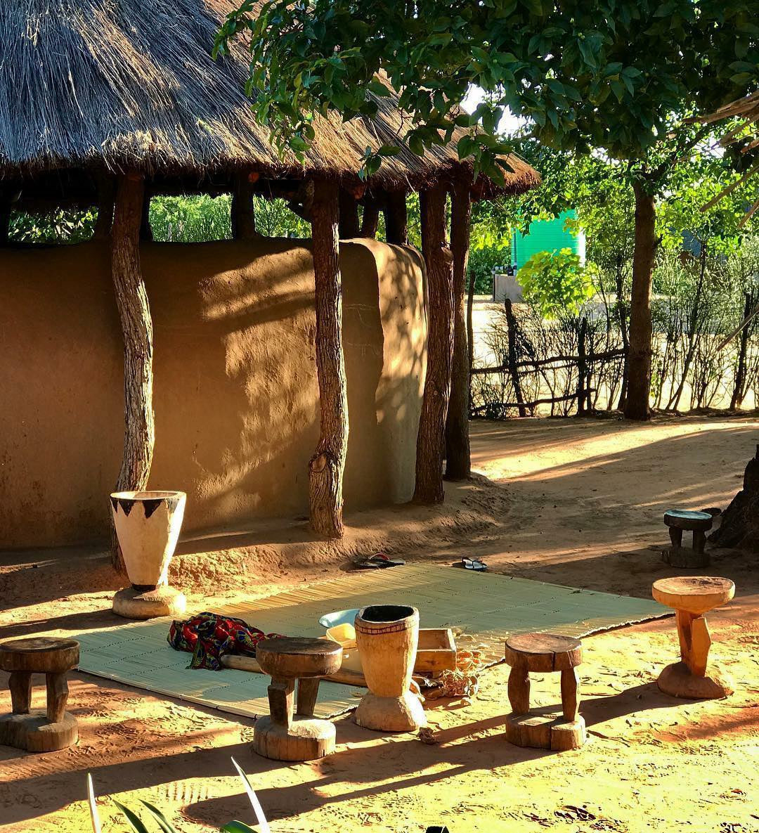African Grain Stomper Stool/Planter  - Zambia