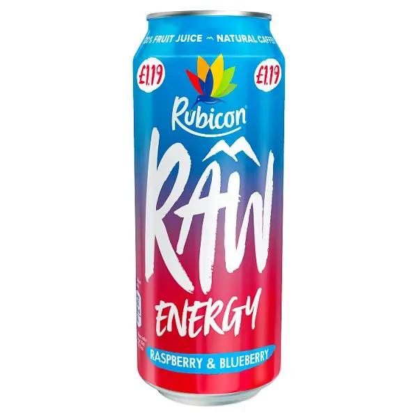 Rubicon Raw Energy Raspberry & Blueberry 500ml (Case of 12)