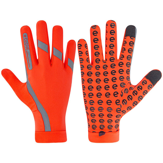 eGLOVE Hi-Vis Run Gloves – Fluoro Orange | Reflective Touchscreen Running Gloves