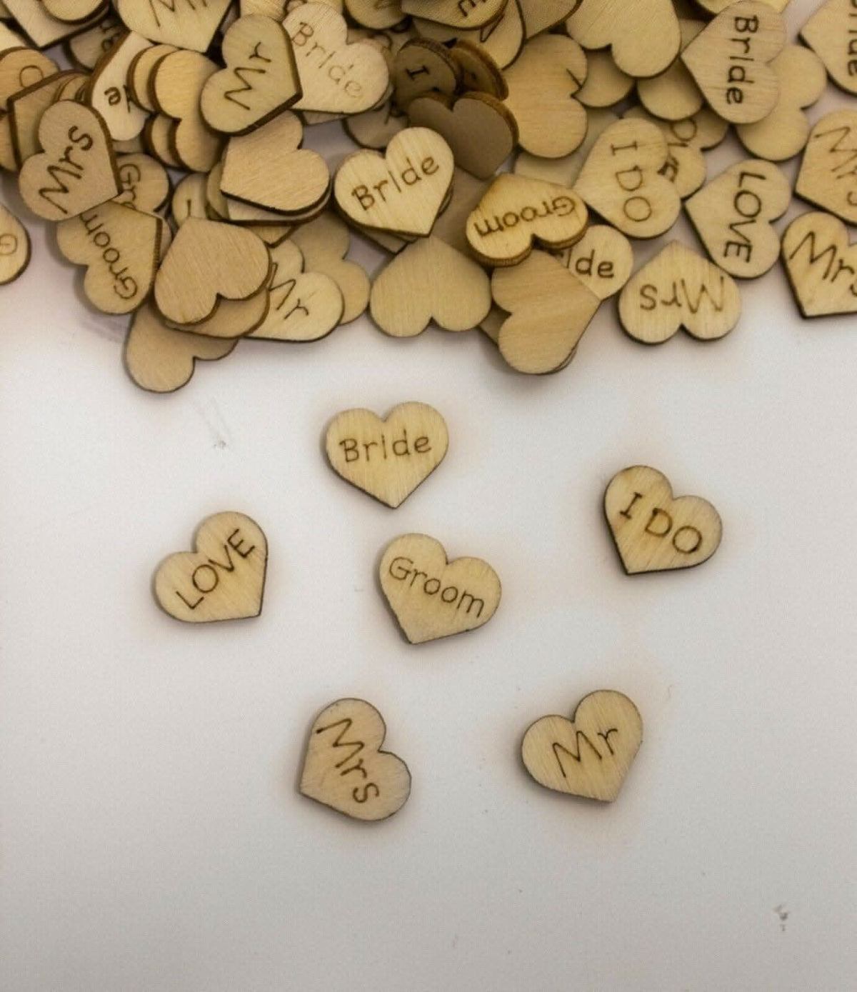 Rustic Wooden Wedding Hearts Table Confetti Decorations 200pc