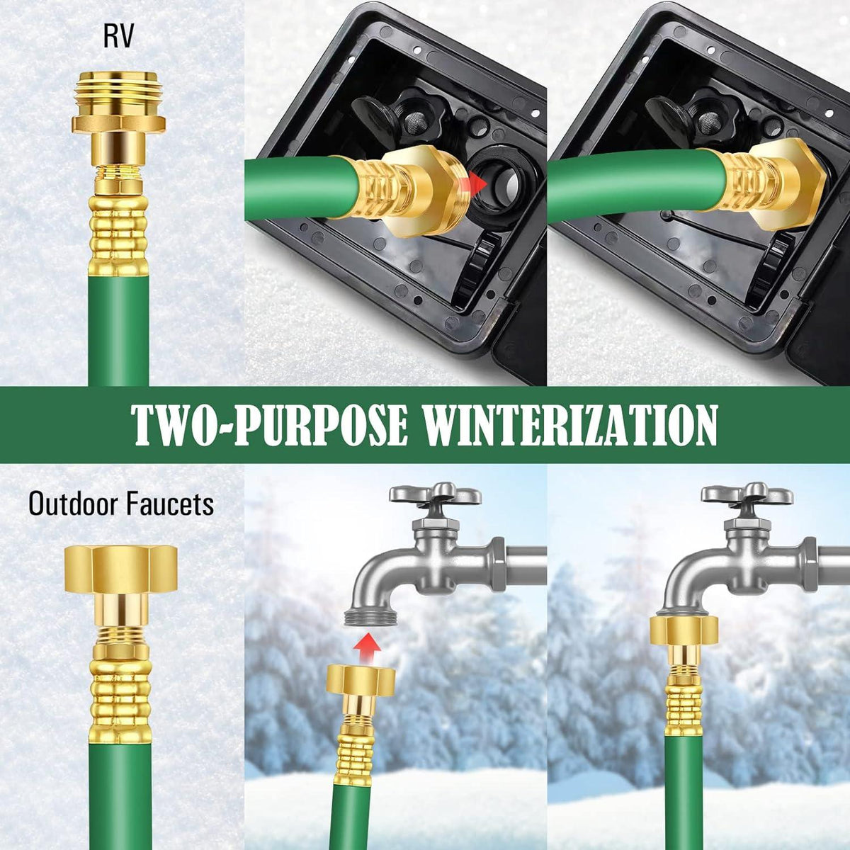 RV Winterizing Kit Air Water Blowout Adapter Plug with Valve Universal