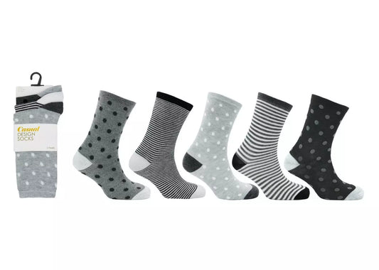 3 Pairs Ladies Womens Coloured Socks Adults Designer Socks 4-7