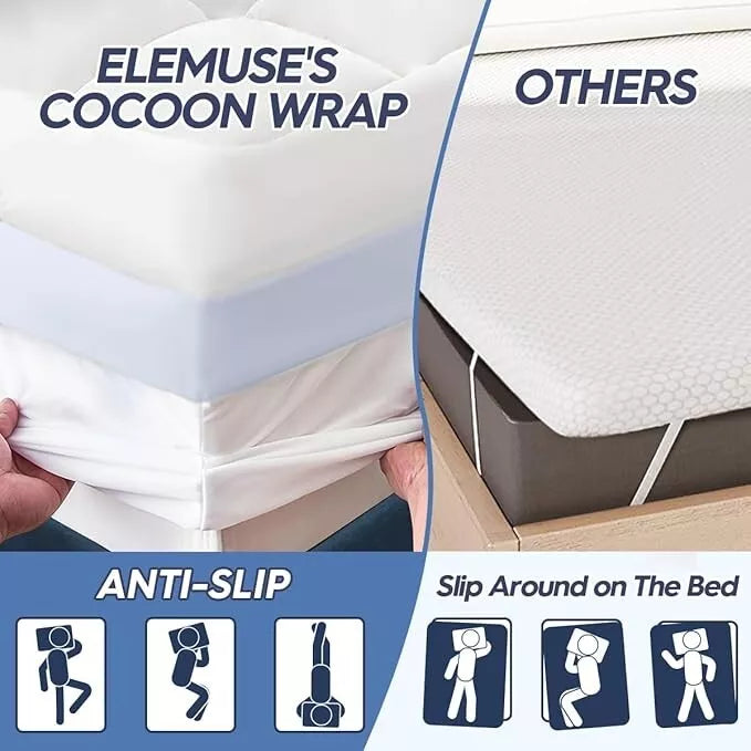 Memory Foam Mattress Topper 135x190cm Orthopaedic Dual Layer Enhancer