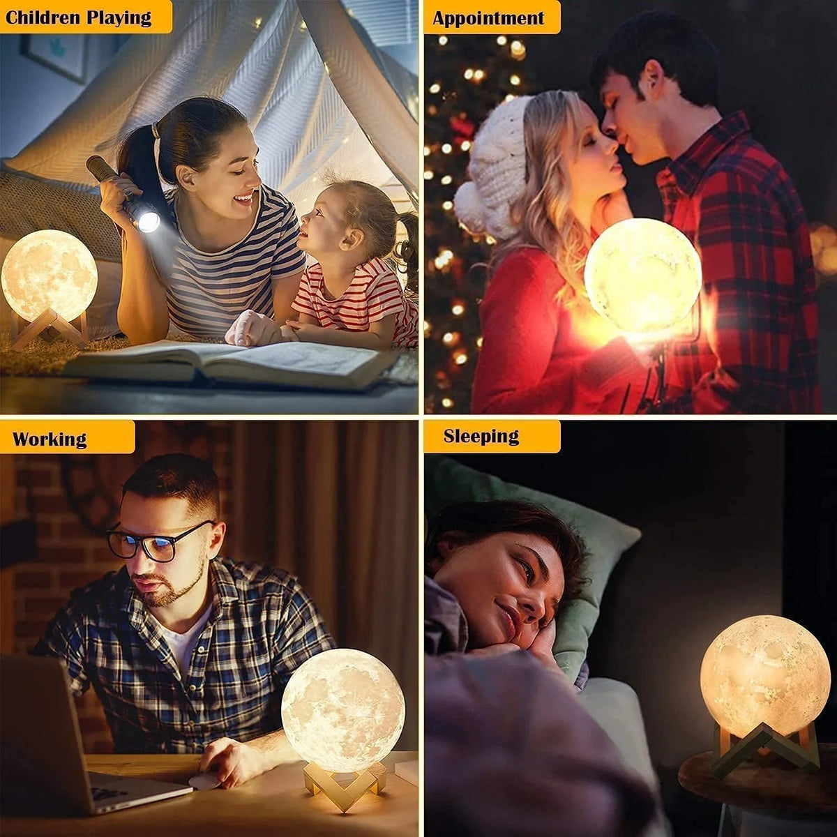 Moon Lamp 15cm 3D LED Light Wireless Moon Model Night Light Beam Lamp