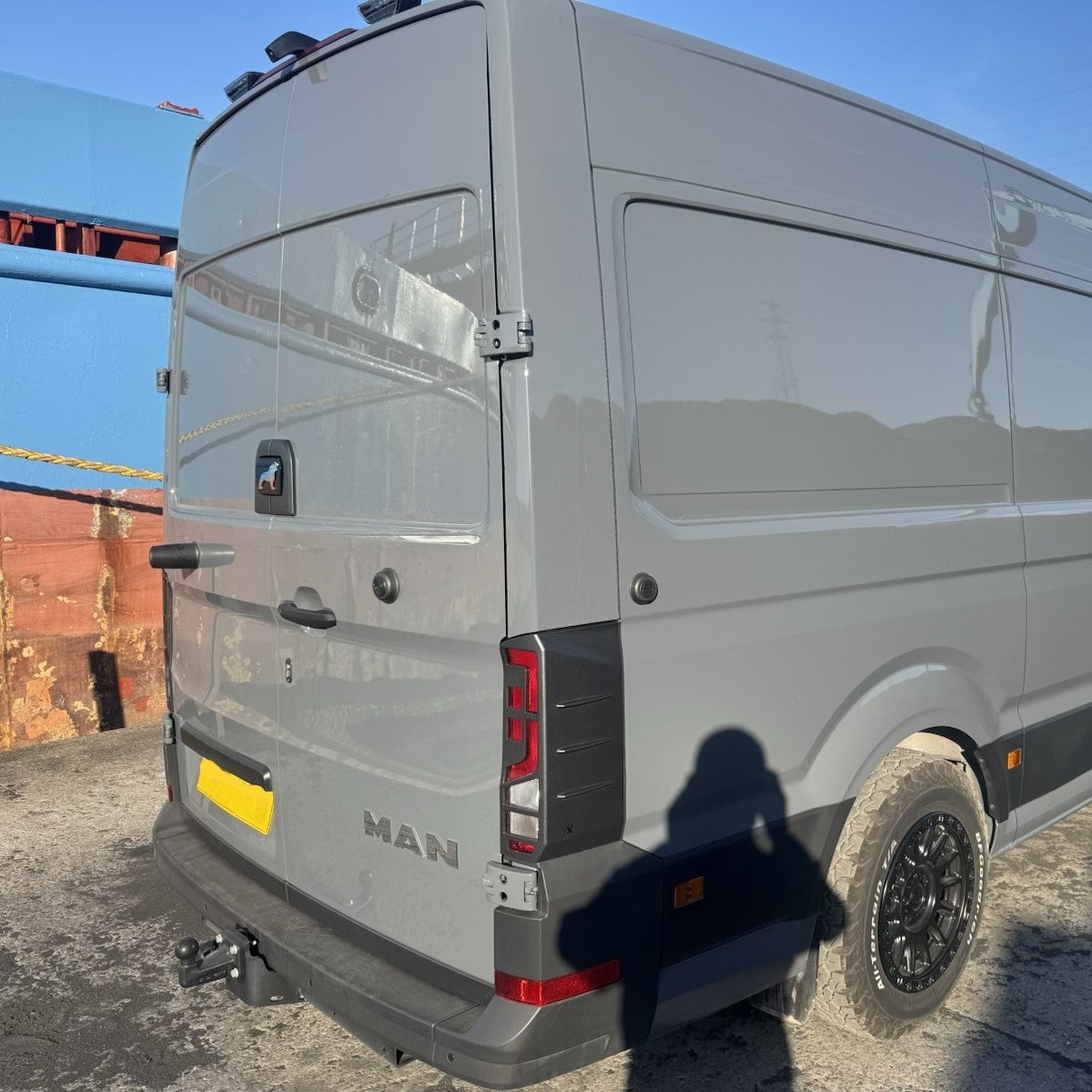 For MAN TGE Rear Light Guards Hammerite Ultimate Matte Black (2018-2025) | Tail Light Protectors | Van-X