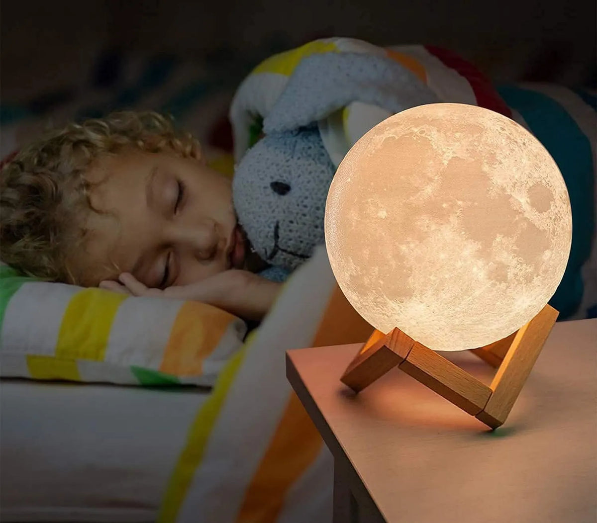 Moon Lamp 15cm 3D LED Light Wireless Moon Model Night Light Beam Lamp