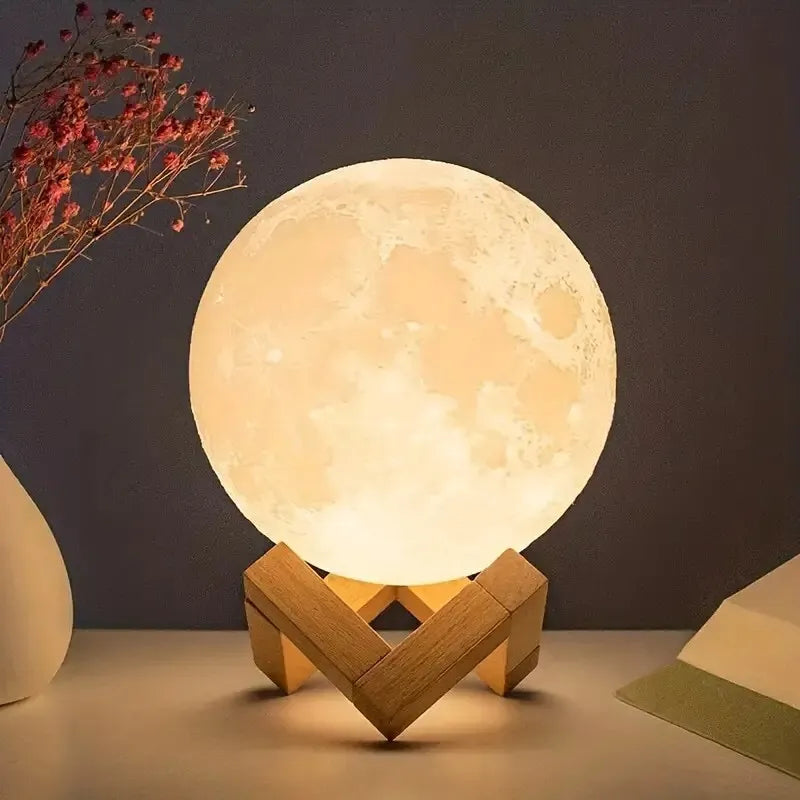 Moon Lamp 15cm 3D LED Light Wireless Moon Model Night Light Beam Lamp