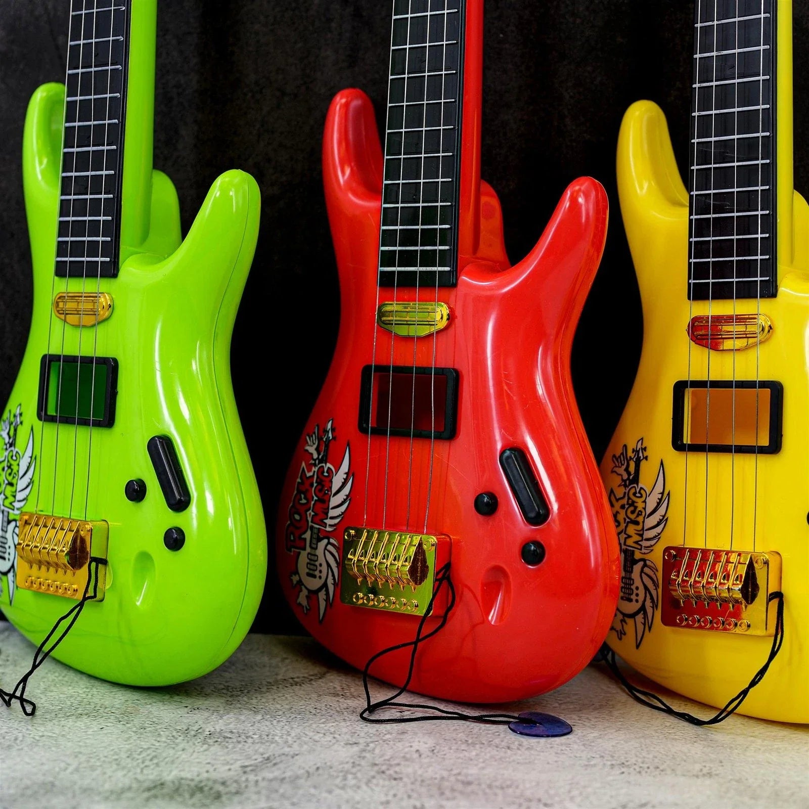 Kids Rock Guitar Toy – 4-String Musical Instrument (3 Assorted Colours) | Ages 3+