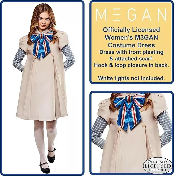 Rubies M3GAN Official Costume Adult Fancy Dress Halloween Megan Size XS 6-8