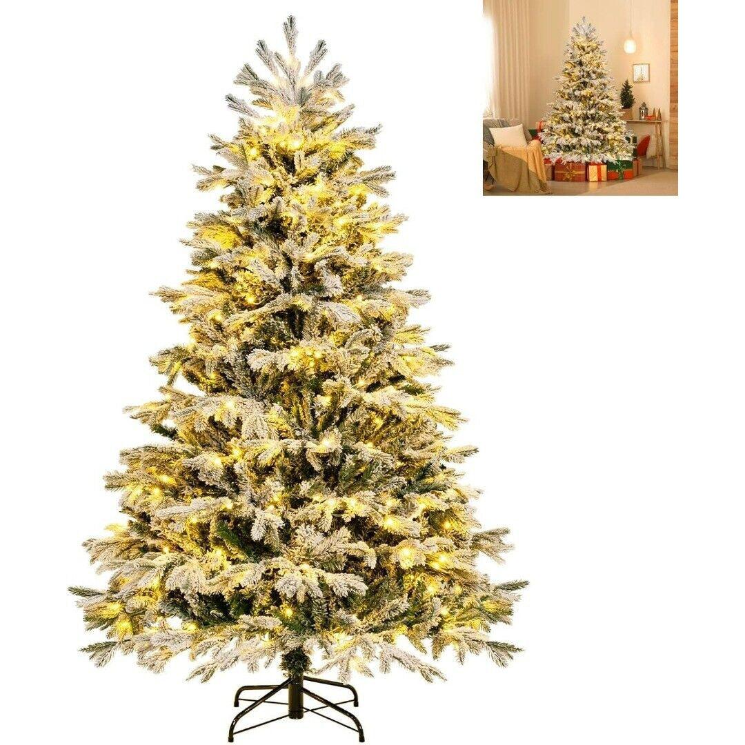 Artificial Christmas Tree 2.3m Brown Flocked with Folding Metal Stand