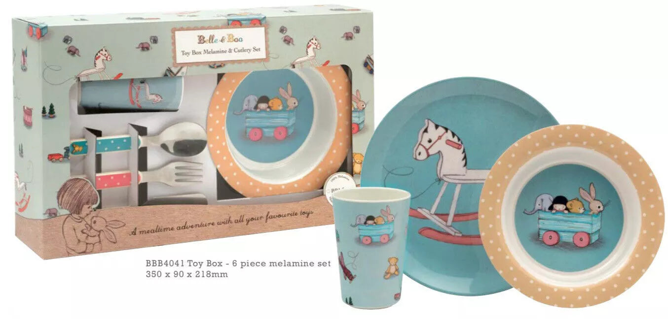 Belle & Boo - Toybox 6 piece  childrens dinner set plate bowl cup