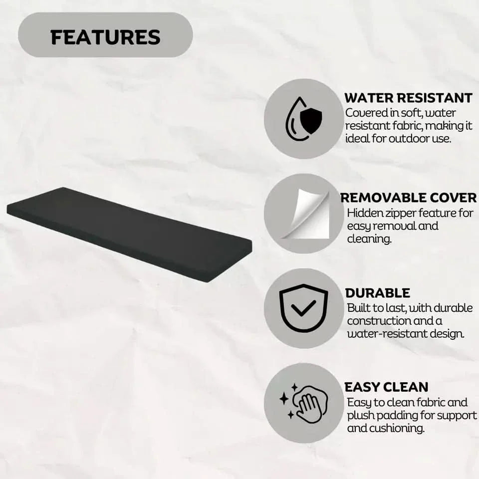 Black Outdoor Waterproof Bench Cover
