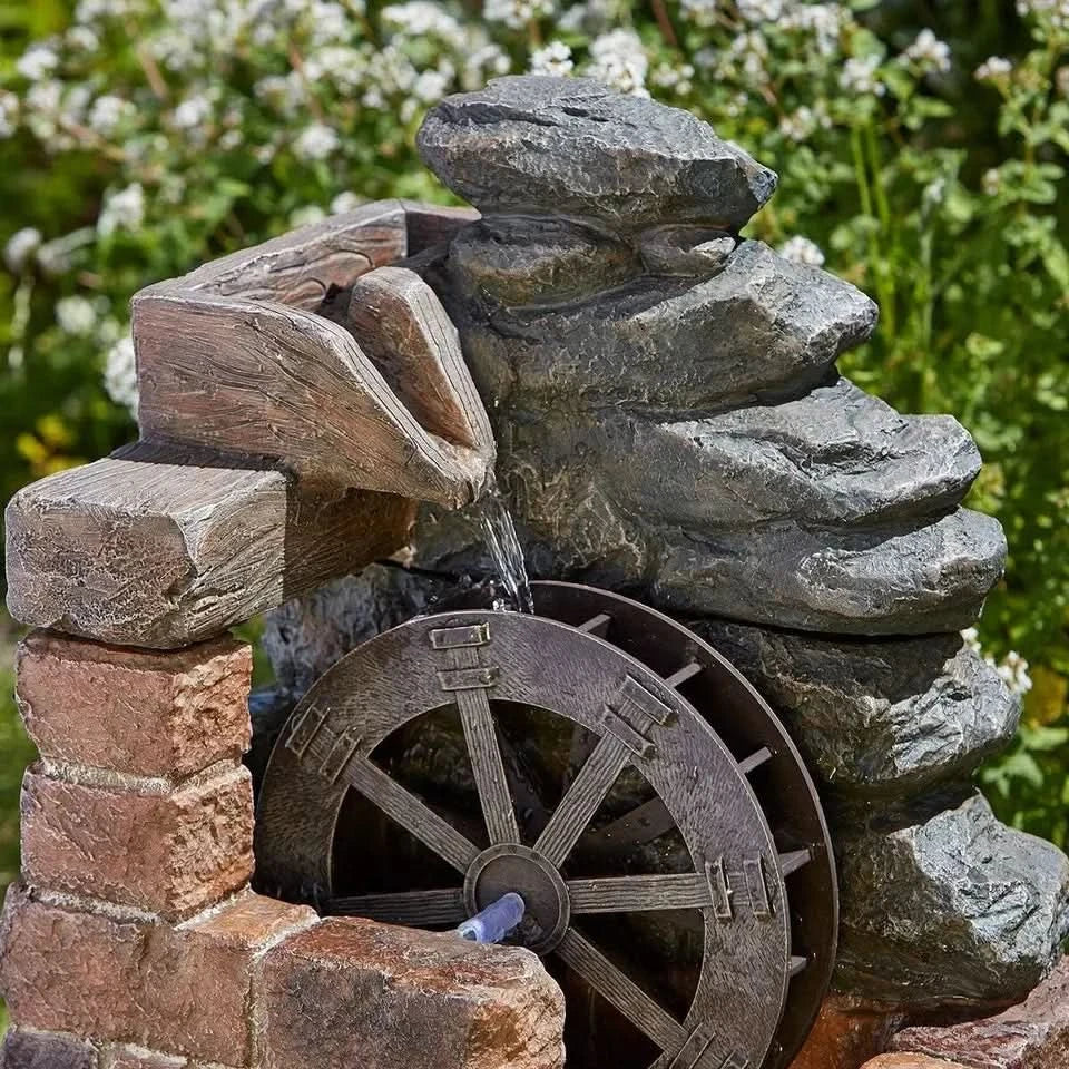 Heywood Mill Garden Solar Water Fountain Water Feature