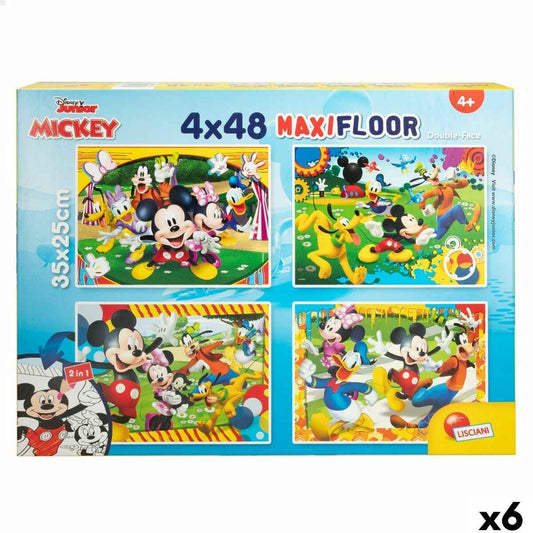 4-Puzzle Set Mickey Mouse 35 x 1,5 x 25 cm 48 Pieces (6 Units)