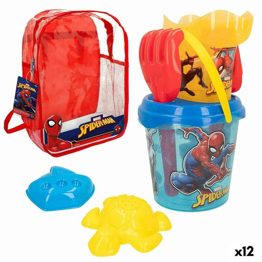 Beach toys set Spider-Man 18 x 16 x 18 cm (12 Units)