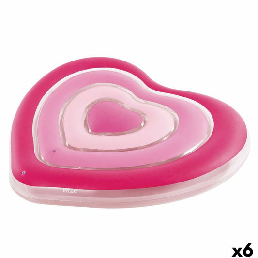 Air mattress Intex Heart 135 x 155 x 25 cm Pink (6 Units)