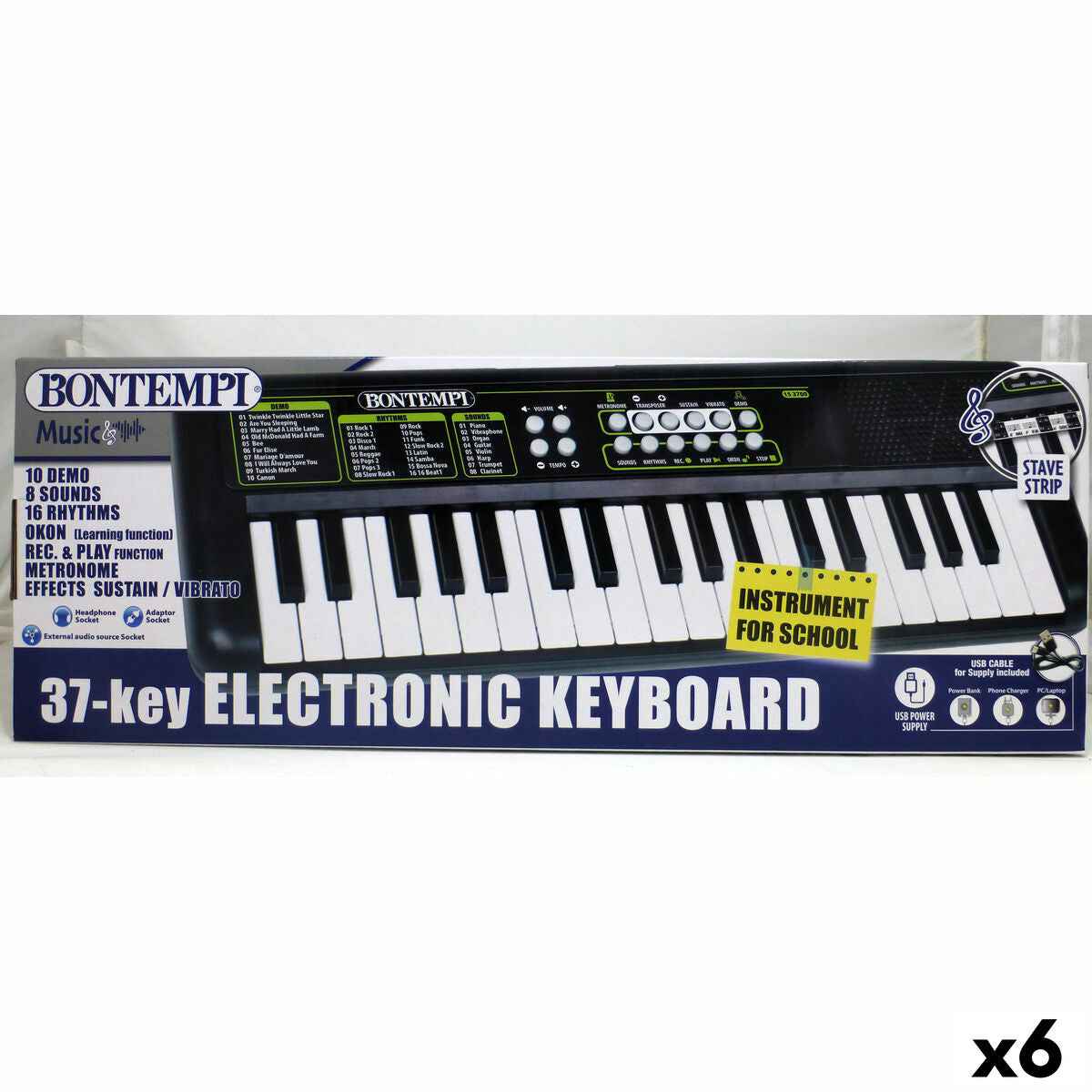 37-Key Keyboard Bontempi 42 x 4 x 15 cm (6 Units)
