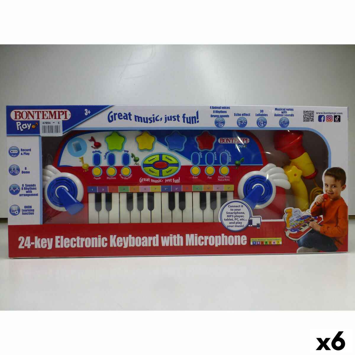 Electric Piano Bontempi 38 x 18 x 17 cm (6 Units)