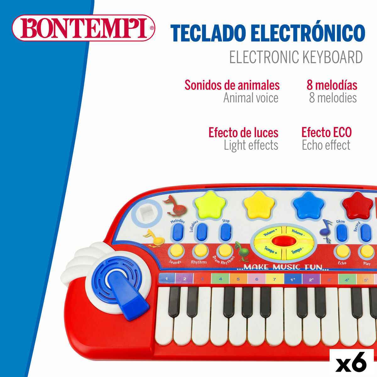 Electric Piano Bontempi 38 x 18 x 17 cm (6 Units)