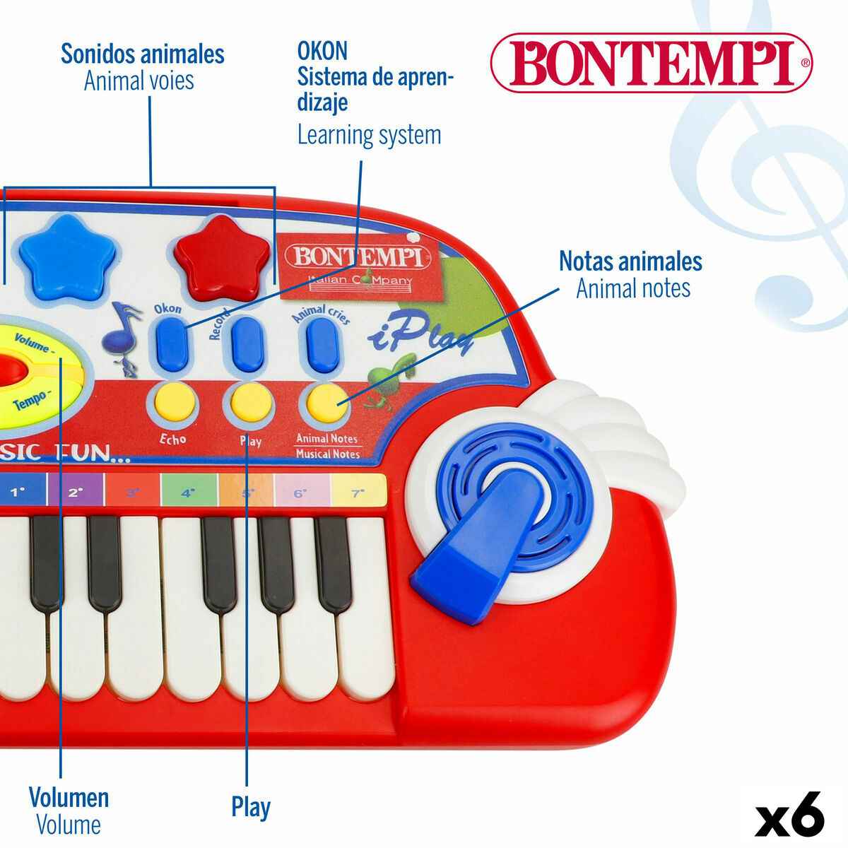 Electric Piano Bontempi 38 x 18 x 17 cm (6 Units)