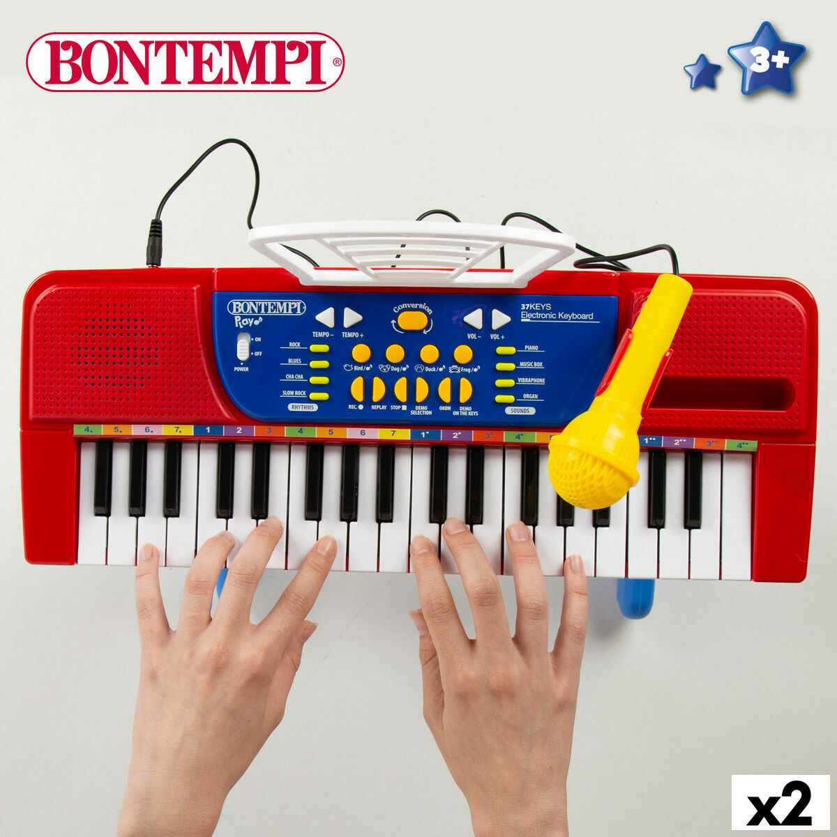37-Key Keyboard Bontempi 43 x 56 x 23 cm (2 Units)