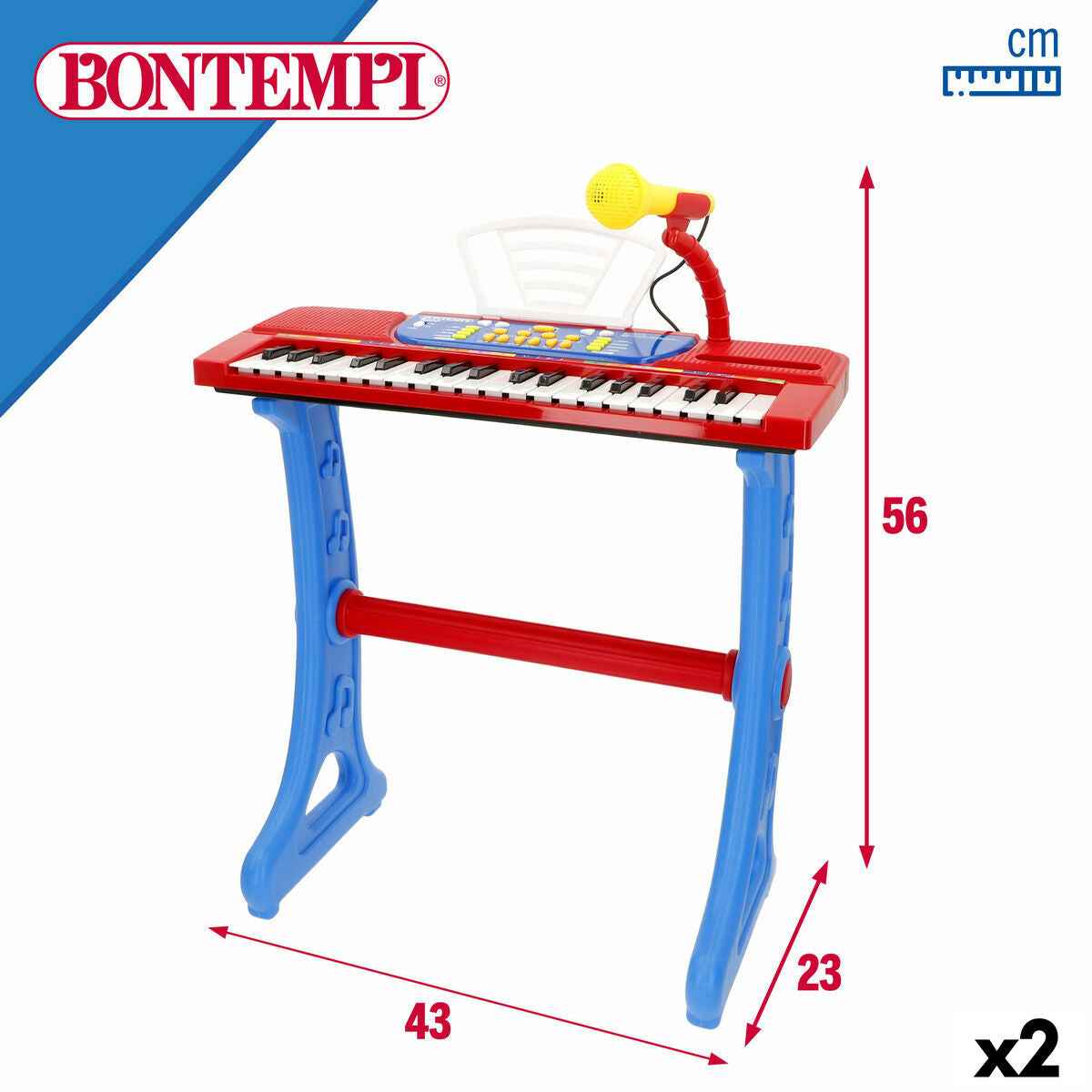37-Key Keyboard Bontempi 43 x 56 x 23 cm (2 Units)