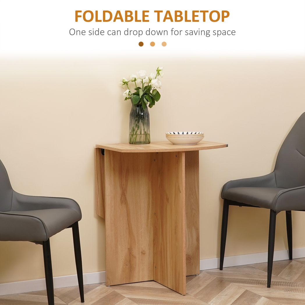 HOMCOM Foldable Dining Table Compact Drop Leaf Table for Kitchen